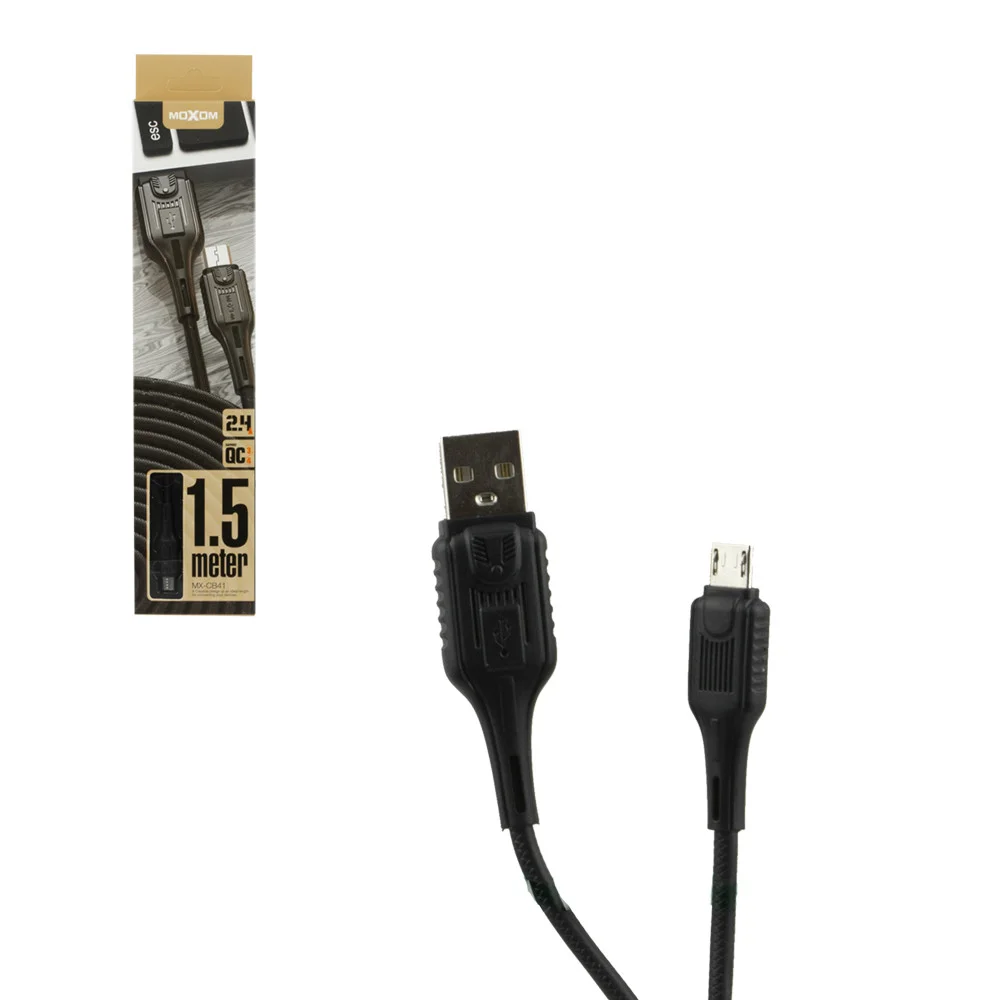 Кабель Moxom MX-CB41 MicroUSB 1.5м черный купить,NaN
