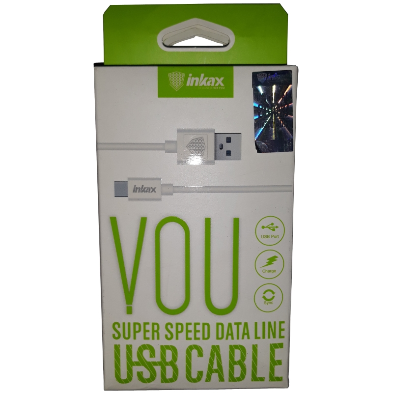 Кабель Inkax CK-31-Type-C USB белый купить,NaN