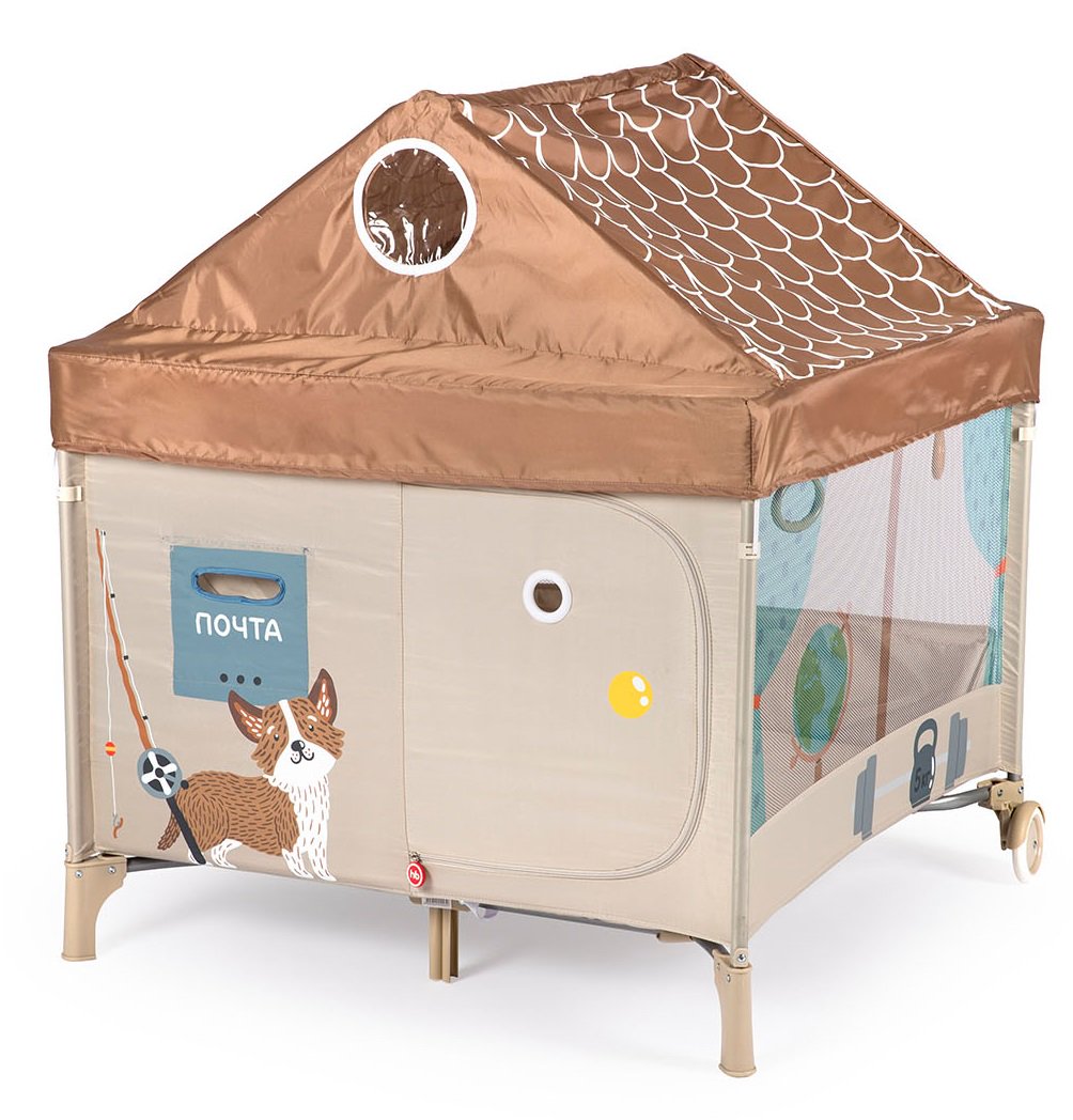 Манеж Happy Baby Alex Home коричневый купить,NaN