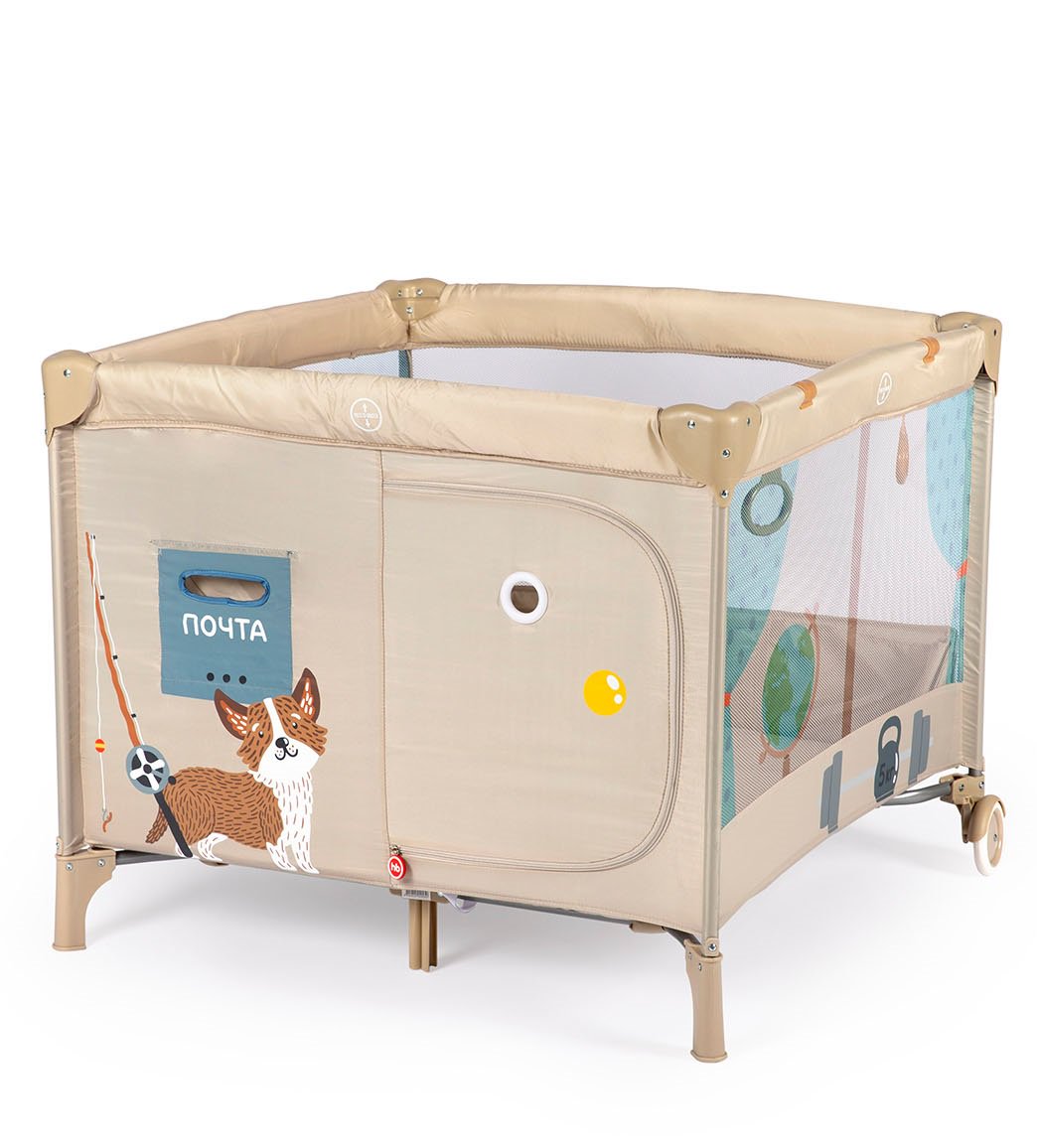 Манеж Happy Baby Alex Home коричневый купить,NaN