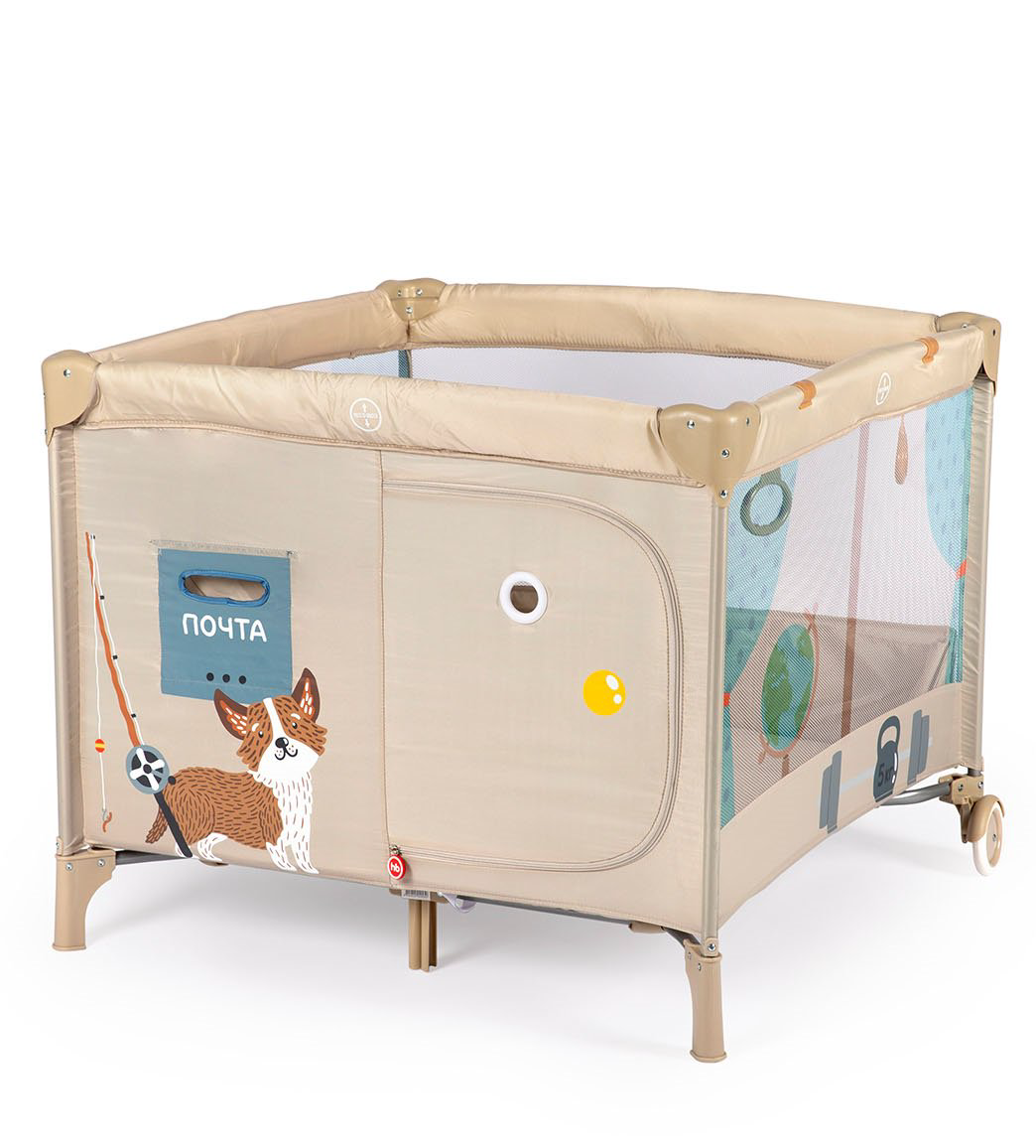 Манеж Happy Baby Alex Home коричневый купить,NaN