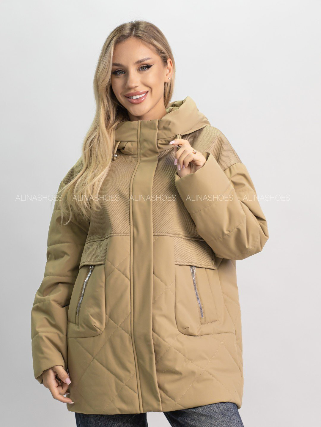 Демисезонная куртка alinashoes хаки купить,NaN
