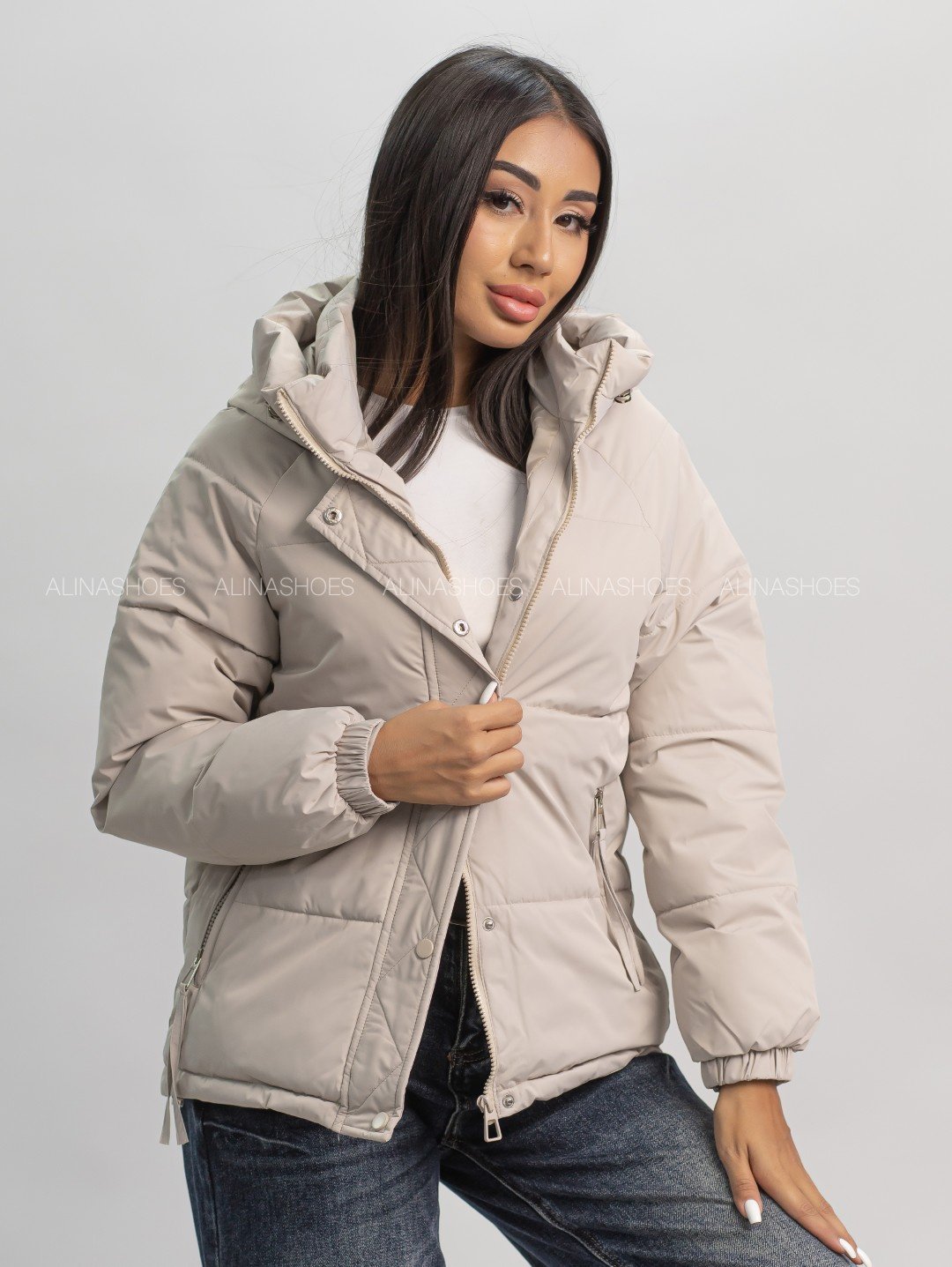 Демисезонная куртка alinashoes светло-бежевый купить,NaN