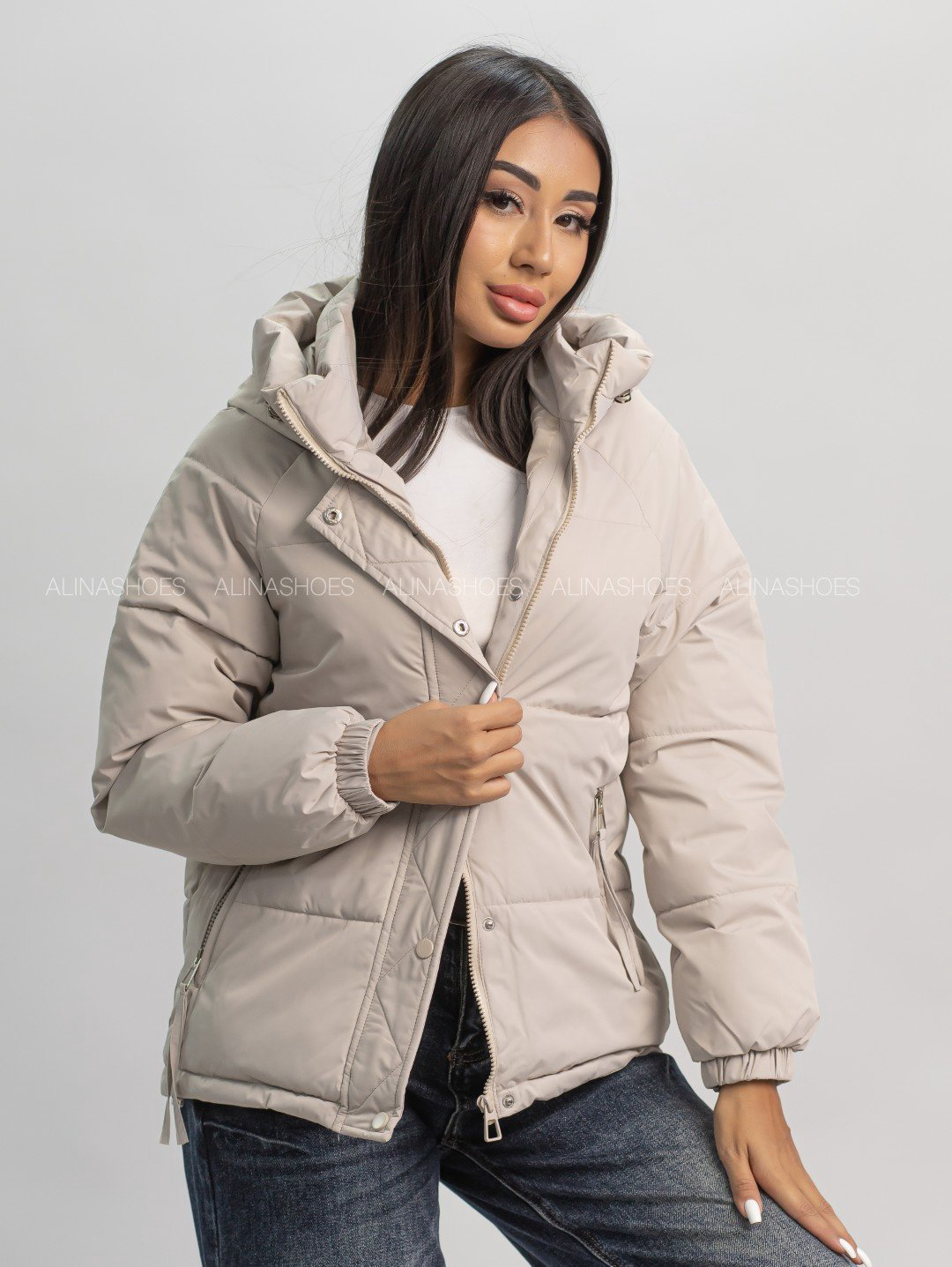 Демисезонная куртка alinashoes светло-бежевый купить,NaN