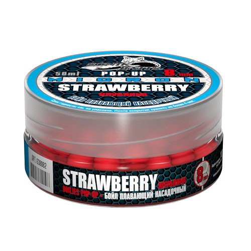 Бойлы Sonik Baits Strawberry Micron Fluo Pop-ups 8мм 50мл купить,NaN