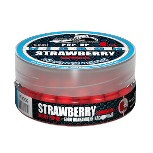 Бойлы Sonik Baits Strawberry Micron Fluo Pop-ups 8мм 50мл купить,NaN