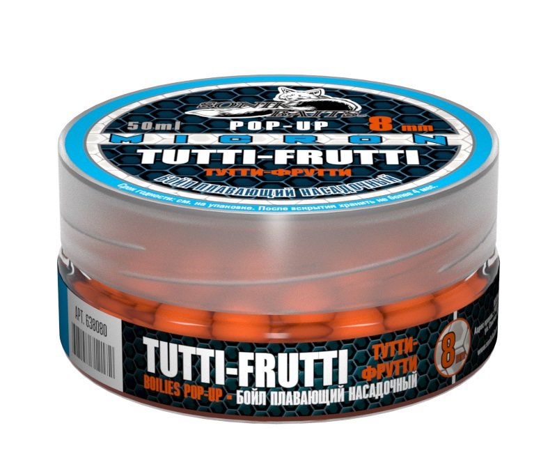 Бойлы Sonik Baits Tutti Frutti Micron Fluo Pop-ups  8 мм 50мл купить,NaN
