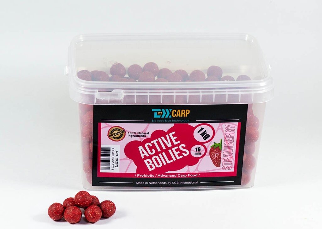Бойлы Texx Carp Active Boilies Strawberry 16mm 1 kg купить,NaN