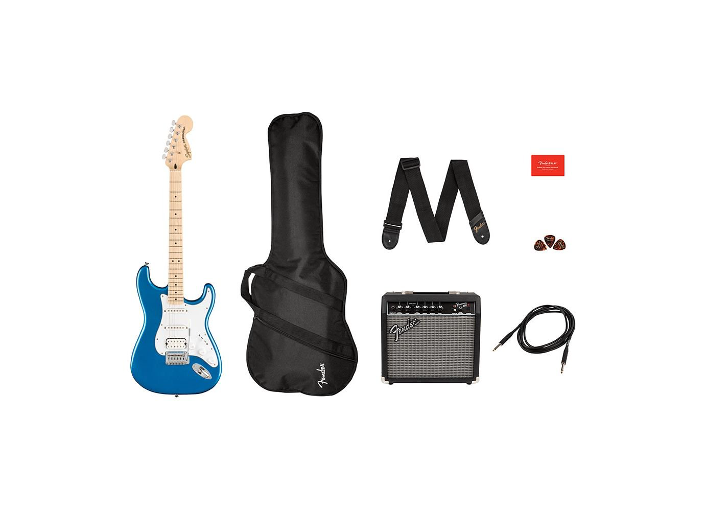 Набор электрогитара Squier Affinity Series Stratocaster HSS Lake Placid Blue купить,NaN