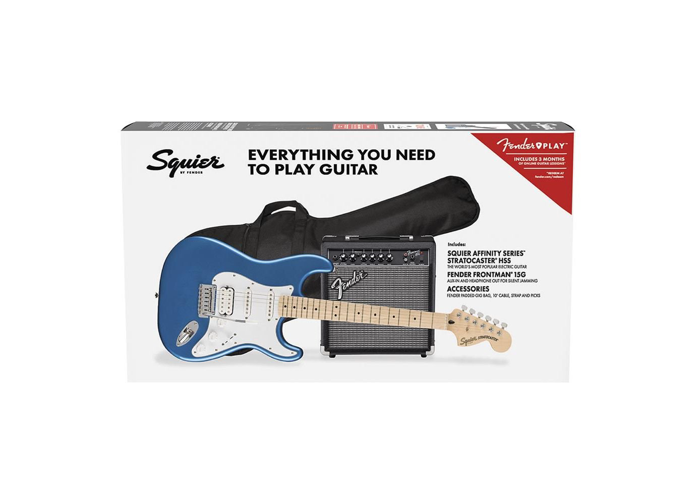Набор электрогитара Squier Affinity Series Stratocaster HSS Lake Placid Blue купить,NaN