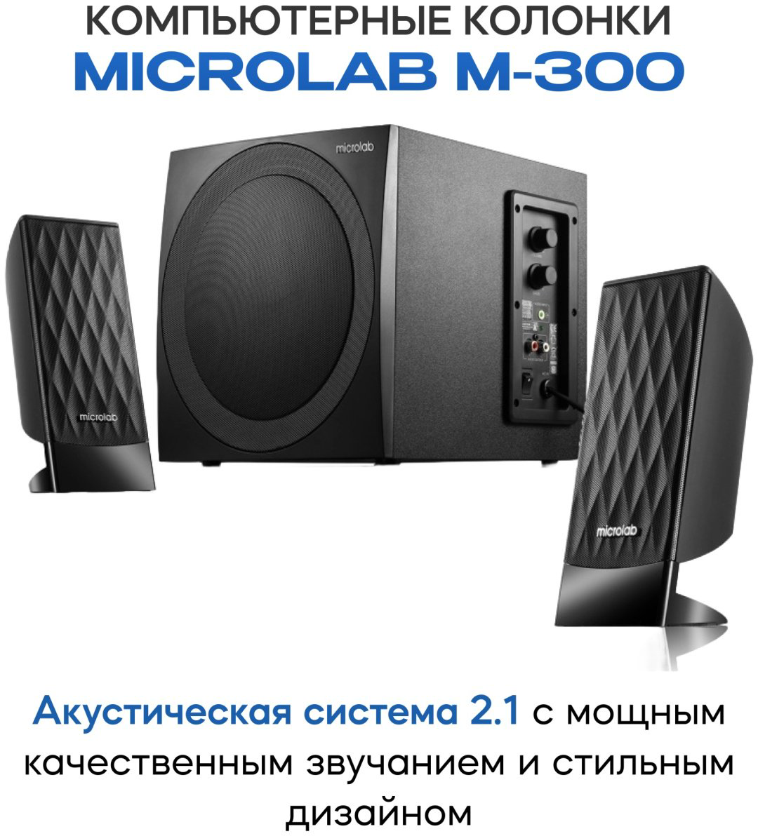 Компьютерные колонки Microlab M300 черный - ForteMarket Компьютерные колонки Microlab M300 черный купить,24900