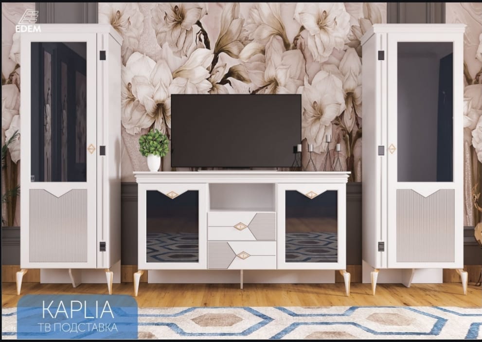 Тумба Эдем ЭТВ1 Kaplia 310х45х210см белый купить,NaN