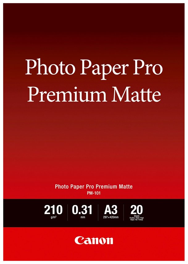 Canon Pro Premium Matte PM-101 бумага, A3, 20 шт, глянцевое покрытие купить,NaN