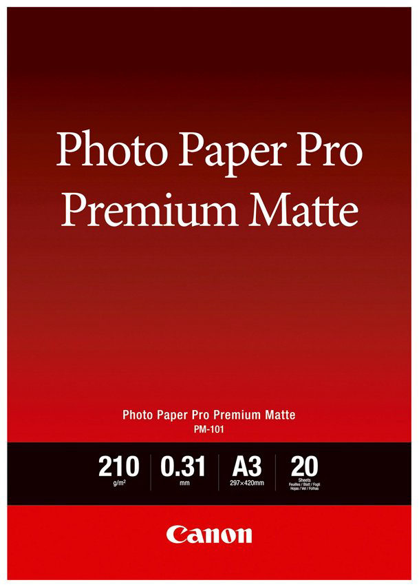 Canon Pro Premium Matte PM-101 бумага, A3, 20 шт, глянцевое покрытие купить,NaN