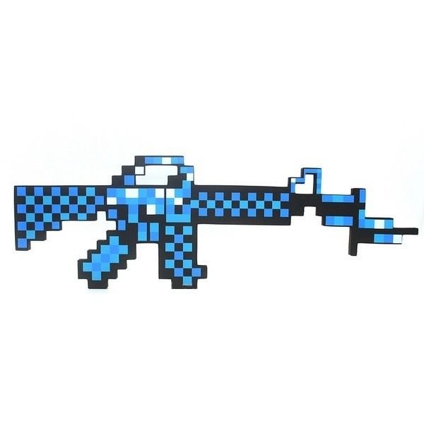 Автомат Minecraft М16 Синий пиксельный 63см купить,NaN