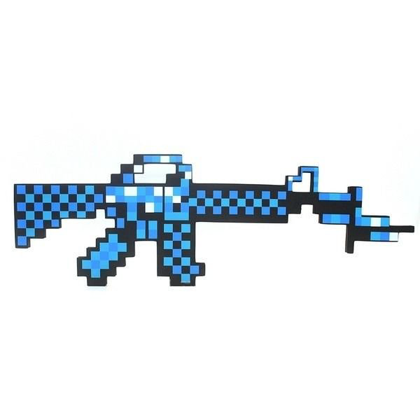 Автомат Minecraft М16 Синий пиксельный 63см купить,NaN