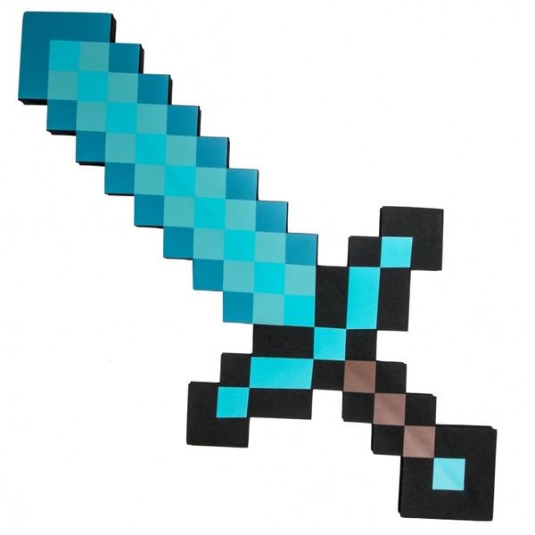 Меч алмазный пиксельный Minecraft 60см