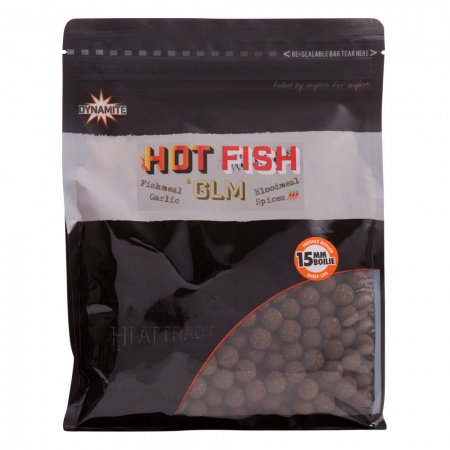 Бойлы Dynamite Baits Hot Fish & GLM 15 мм 1 кг купить,NaN