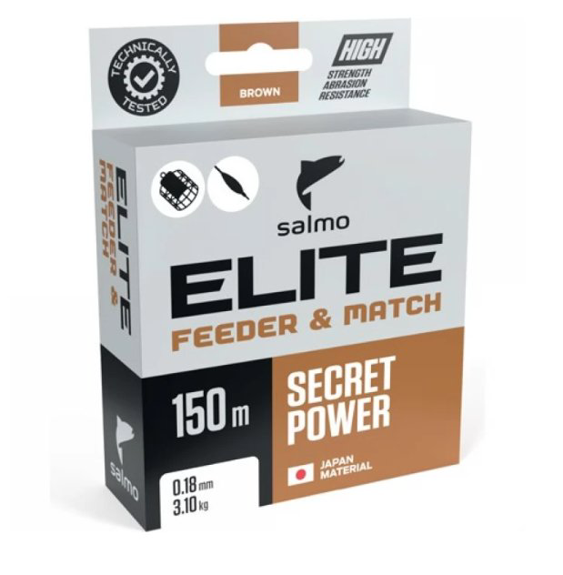 Рыболовная леска Salmo Elite Feeder&Match 0,20 мм 150 м коричневая купить,NaN
