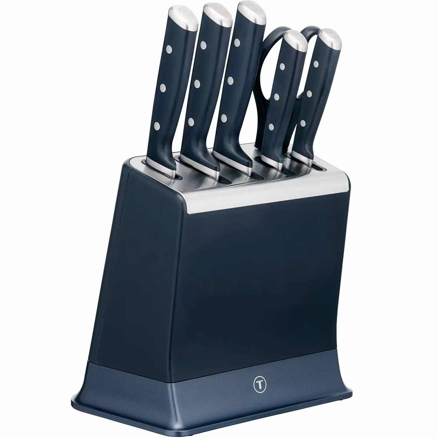 Набор ножей Tefal Ever Sharp PROK297S744 5 ножей, 1 ножницы + блок синий