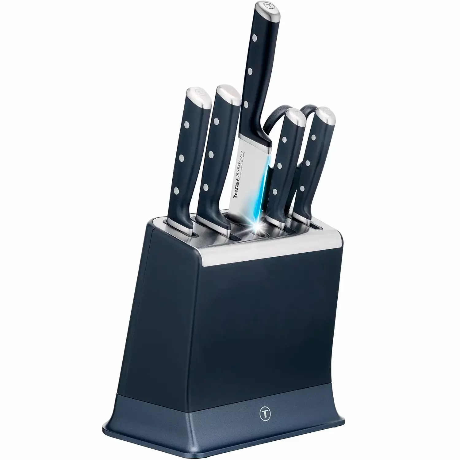 Набор ножей Tefal Ever Sharp PROK297S744 5 ножей, 1 ножницы + блок синий - ForteMarket Набор ножей Tefal Ever Sharp PROK297S744 5 ножей, 1 ножницы + блок синий купить,89990