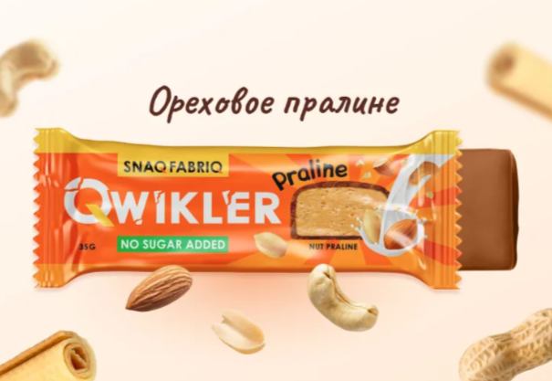 Батончик протеиновый Snaq Fabriq Qwickler ореховое пралине 35 гр