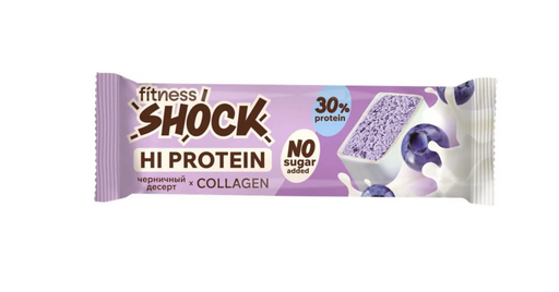 Батончик протеиновый FitnesShock Hi protein черничный десерт 40 гр