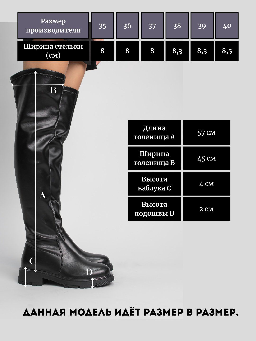 Ботфорты alinashoes черный купить,NaN