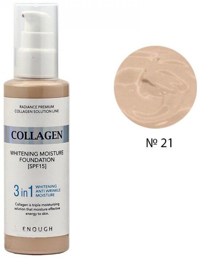 ENOUGH Collagen Whitening Moisture Foundation SPF15 тональный крем 21 100 мл купить,NaN