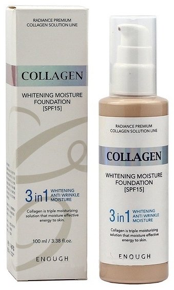 ENOUGH Collagen Whitening Moisture Foundation 3 in 1 SPF15 тональный крем 13 100 мл купить,NaN