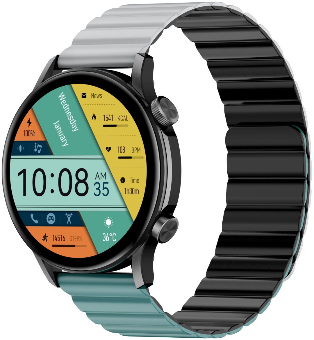 Смарт-часы Kieslect Smart Calling Watch Kr Pro Ltd черный-бирюзовый купить,NaN