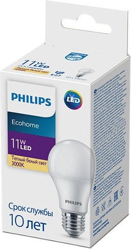 Philips 11W E27, светодиодная, теплый белый купить,NaN