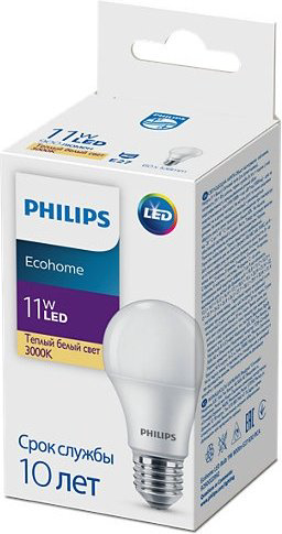 Philips 11W E27, светодиодная, теплый белый купить,NaN