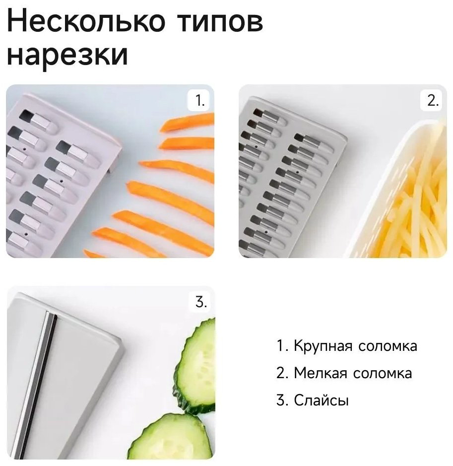 Xiaomi терка HuoHou Multi-Blade Vegetable Slicer HU0137, пластик, нерж.сталь купить,NaN