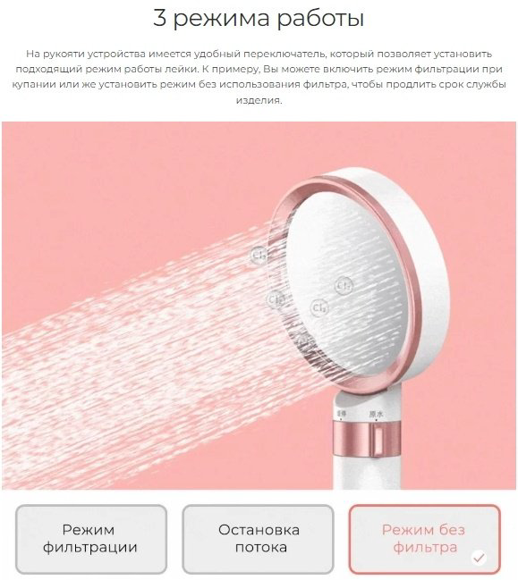 Xiaomi лейка для душа (без шланга) DiiiB Dechloration Shower Head DXHS004-1, пластик купить,NaN