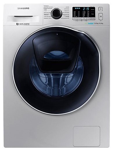 Стиральная машина Samsung WD80K5410OS серебристая купить,NaN
