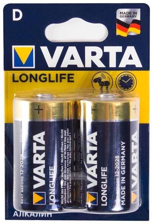 Батарейка D, LR20 VARTA 2 шт купить,NaN