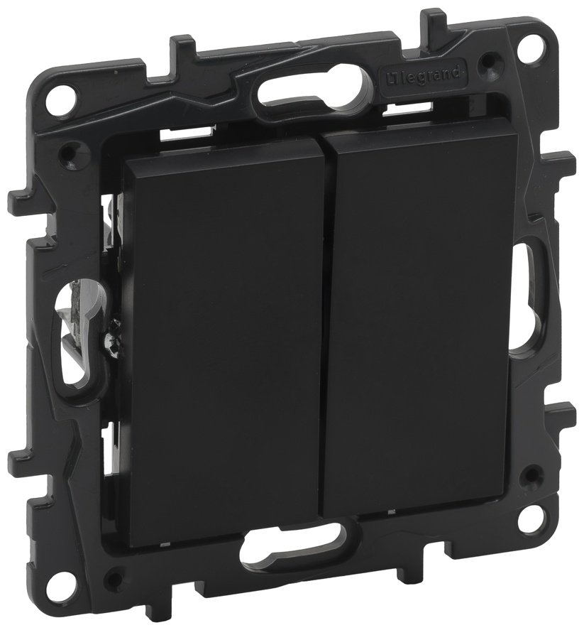 Выключатель клавишный Legrand NILOE STEP 863505, черный купить,NaN