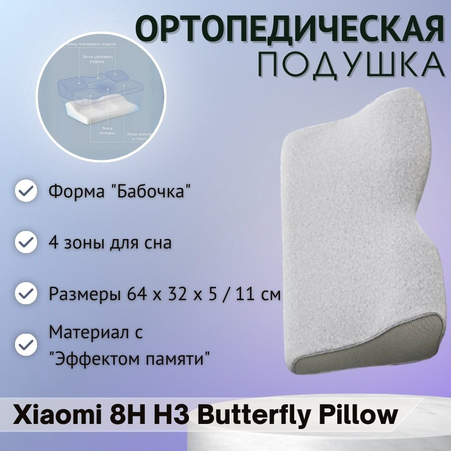 Ортопедическая подушка Xiaomi 32x64 см, полиэстер, полиэфир купить,NaN