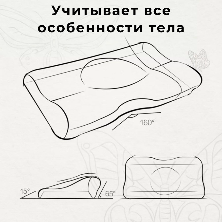 Ортопедическая подушка Xiaomi 32x64 см, полиэстер, полиэфир купить,NaN