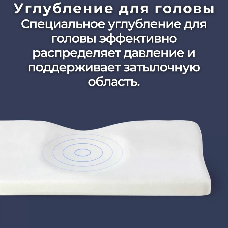 Ортопедическая подушка Xiaomi 32x64 см, полиэстер, полиэфир