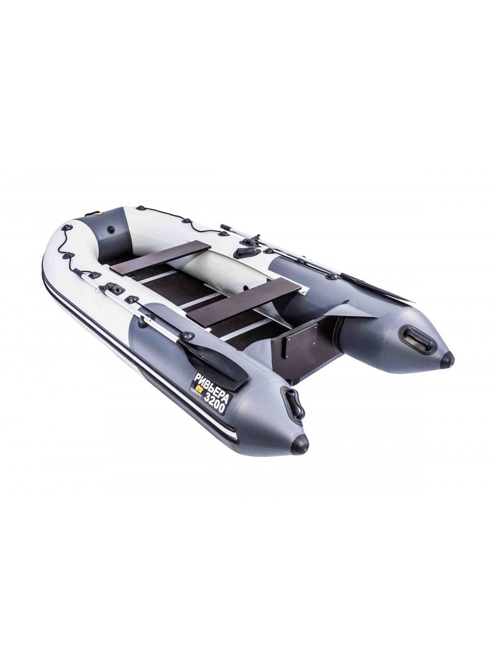 Лодка Ривьера Компакт 3200 СК комби светло-серая графит