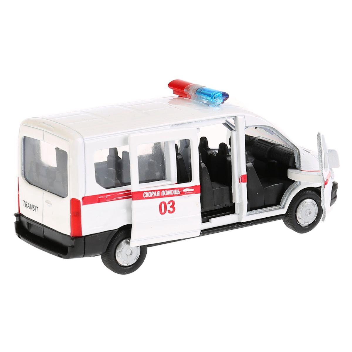 Машинка Технопарк  Ford  Transit скорая 12см белая купить,NaN