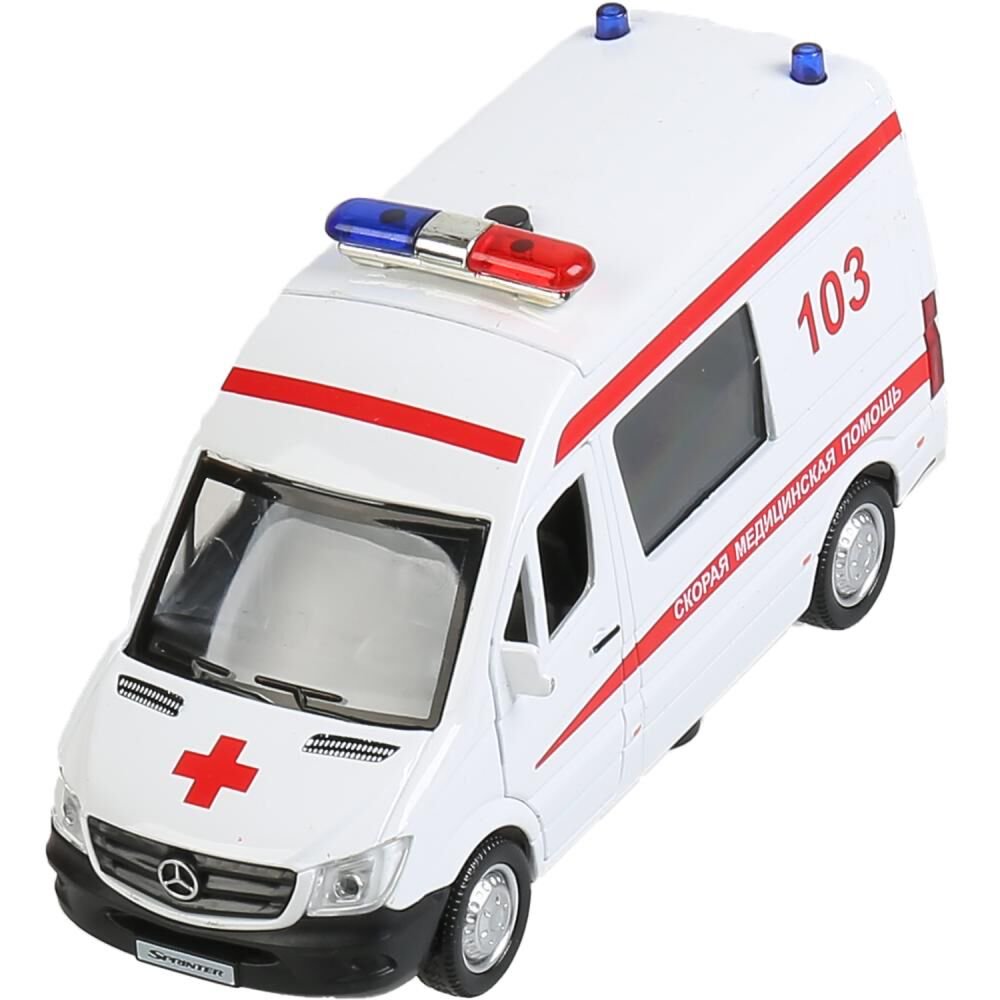 Машинка Технопарк  Mercedes-Benz Sprinter скорая 14см белая купить,NaN