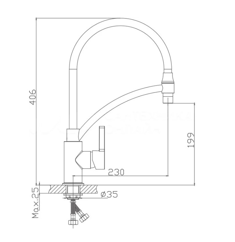 Смеситель Haiba HB 73643-7 хром черный 