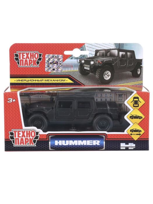 Машинка Технопарк Hummer H1 12 см матовая черная купить,NaN