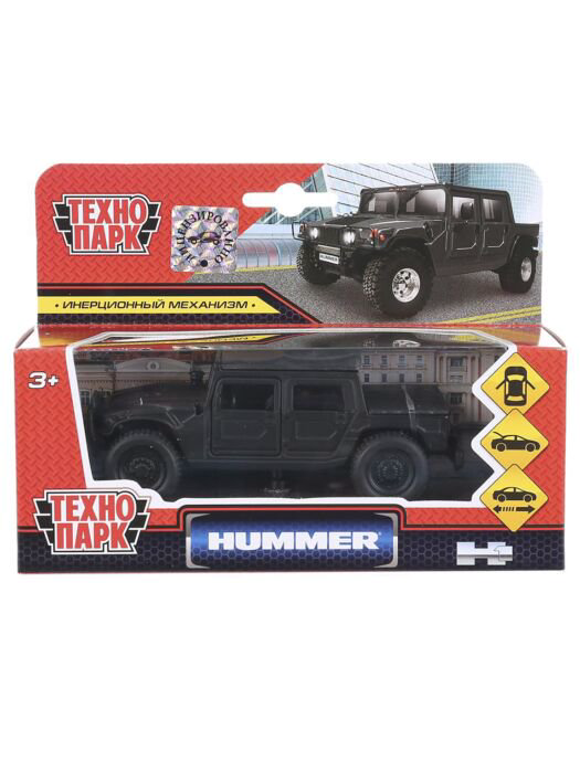 Машинка Технопарк Hummer H1 12 см матовая черная купить,NaN