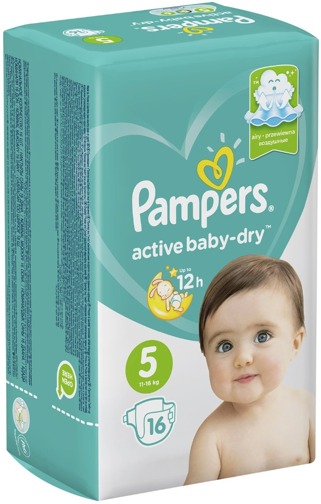 Подгузники Pampers  Active Baby-Dry 5  11-16 кг  16 шт