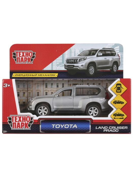 Машинка Технопарк  Toyota Prado 12см серебристая