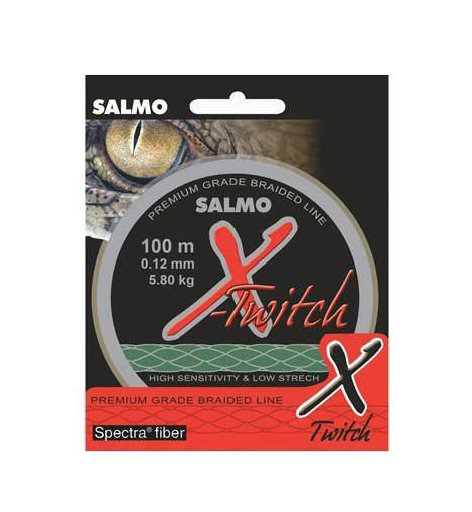 Рыболовная леска Salmo X-Twitch 0,12 мм 100 м темно-зеленая